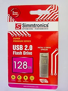 Simmtronics 128 GB 2.0 USB Pendrive | High Speed Pendrive 128GB Metal Pendrive | Stylish USB Flash Drive price in India.