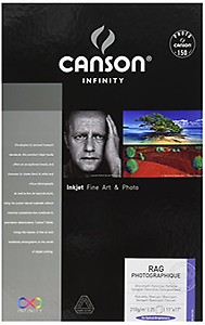 Canson Infinity Rag Photographique Fine Art Paper, 210 Gram, 11 x 17 Inch, 25 Sheets price in India.