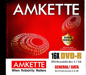 Amkette DVD-R 10 pack Jewel Case  (Pack of 10) price in India.