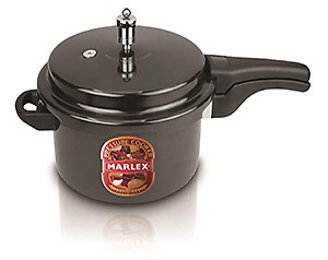 Marlex Maestro Aluminum Hard Anodized Outer Lid Pressure Cooker, Black (10 Liters) price in India.