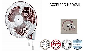 Havells Accelero High Speed 400mm Wall Fan (White Red) price in India.