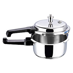 Vinod Platinum Triply Stainless Steel Pressure Cooker Outer Lid - 2 Litre | SAS Bottom Cooker | Induction and Gas Base Cooker | ISI and CE certified | 2 Years Warranty price in India.