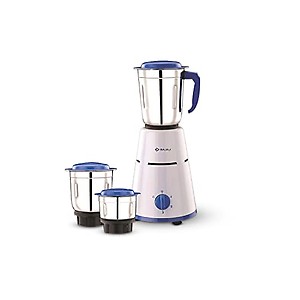 Bajaj Pluto Mixer Grinder 500W |Mixie For Kitchen With Nutri-Pro Feature|3- Speed Control|Motor Overload Protection|Rust Resistant|Stainless Steel Blades |1 year Warranty By Bajaj|White price in India.