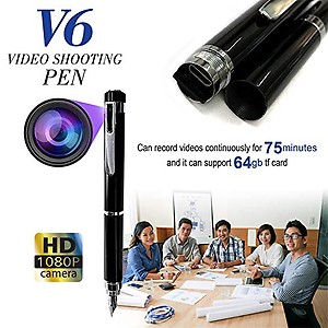 FidgetGear Camera Pen Full 1080P Body Camera Mini Portable Camera Recording Pen V6 price in India.