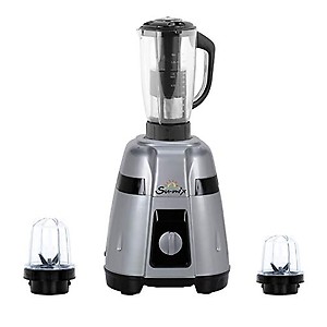 Sunmeet Silver Color 600Watts Mixer Grinder with 2 Steel Jar MAN20-SUN-844 Make in India (ISI Certified) price in India.