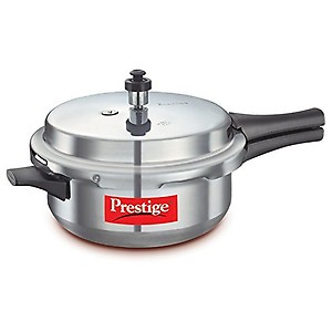 Prestige Popular Plus Induction Base Junior Deep Pan, Aluminium Outer Lid Pressure cooker, 4.1 litres, Silver price in India.