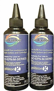 GoColor Pigment Ink for EPN M Series Printer M100 M105 M200 M205 L605 L655 M1560 M1030 M1560 L1455 Set of 2 Black Colors in 100ml Bottle price in India.