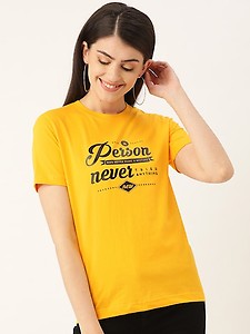 yellow cotton regular tshirt