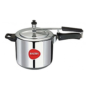 BALTRA Stella Induction Aluminum Pressure Cooker, 5 Liters Inner Lid, SILVER (BIP-102) price in India.