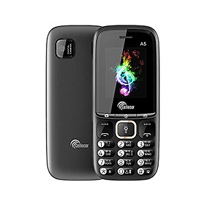 CELLECOR A5 Dual Sim Feature Phone 2750 mAH Battery with Vibration, Big Torch Light, UB Glass, MP3 & MP4 Player and Rear Camera (1.8" Display, Blue) price in India.