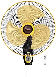 V-Guard Finesta RW 400mm Remote 400 mm 3 Blade Wall Fan  (Black, Yellow) price in .