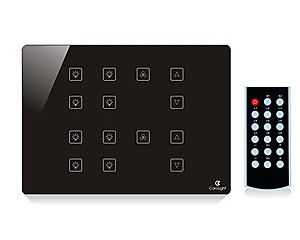 Remote Touch Switch Board for 8 Lights and 2 Fan for Single Colors of 12 Module Size (Plain-Black) price in India.