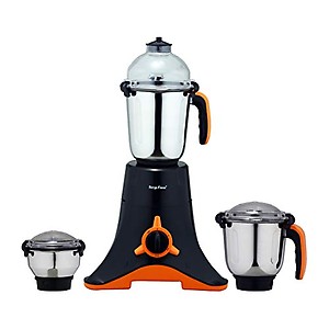 SURYA FLAME 750-Watt Thunder Mixer Grinder with 3 Stainless Steel Jars (Black), 69 Ounce price in India.