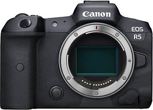 Canon Full Frame Mirrorless EOS R5 Mirrorless Camera Body  (Black) price in India.