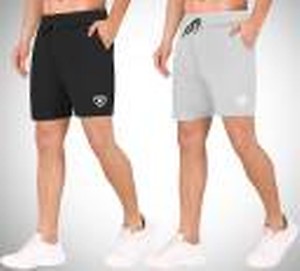 Pack of 2 Solid Men Multicolor Sports Shorts