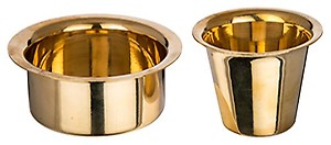 Bhavani Brass Traditional Coffee Cup and Dabra Set, 2-Piece, 170g price in India.