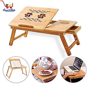 KunjZone Laptop Table Table Read Write Study Portable Table Portable Laptop Table - Bamboo Wood - HOUZIE price in India.
