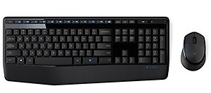 Logitech MK345 Wireless Combo Full-Sized Keyboard with Palm Rest and Comfortable Right-Handed Mouse, 2.4 GHz Wireless USB Receiver, Compatible with PC, Laptop - Black price in India.