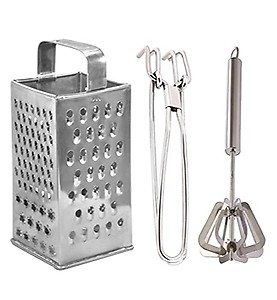 DreamBasket Stainless Steel 8 in 1 Grater/Slicer & Mathani/Hand Blender for Kitchen Tool Set price in India.