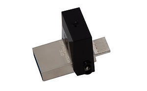 KINGSTON Data Traveler 3.0 MicroDuo 64 GB OTG Drive  (Silver, Black, Type A to Micro USB) price in .
