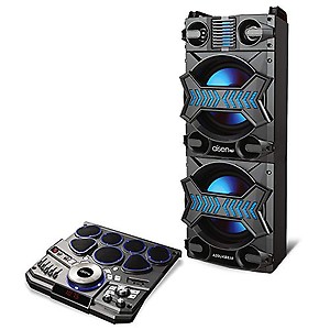 AISEN® 180W RMS Walk & Rock Portable Hi-fi Party Speaker with Electronic Drum Pads & Wireless Microphone, Electric Guitar Input, Karaoke Compitable (Black, A20UKB830) price in India.