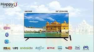 HAPPYU 139 cm (55 Inches) 4K Ultra HD Smart Android LED TV HA55US (Black) price in India.