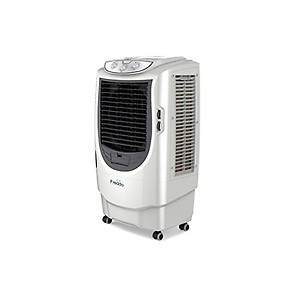 Havells Celia 70L Air Cooler for home | Ice Chamber | Collapsible Louvers | 4 Leaf Metal Blade | Powerful Air Delivery | Everlast Pump | 3 Side High Density Honeycomb Pads | Heavy Duty (White/Grey) price in India.