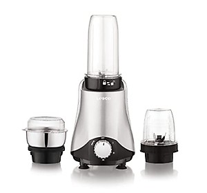 Lesco Bullet Mixer Grinder 500w Juicer with 3 Stainless Steel Jars & 1 Sipper Lid Smoothie Maker with Copper Motor MMaaVita Nutri Booster & Blender, Silver price in India.