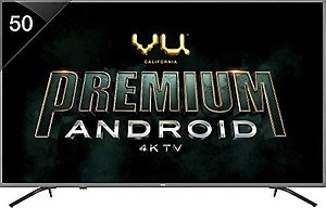VU 126 cm (50 Inches) Smart 4K Ultra HD LED TV Pixelight 50SM (Titanium Grey, 2019 Range) price in India.