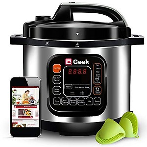 Geek Robocook Zeta 11-in-1 Electric Pressure Cooker 5 Litre | 2 Years Warranty | 13 Indian Preset Menu, Electric Cooker Pot, Smart Multipurpose Electric Rice Cooker, Warmer (Non-Stick, 5 Litre) price in India.
