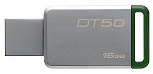 Kingston 16GB Datatraveler DT50 USB 3.0 Flash Drive (Green) (DT50/16GBFR) price in India.