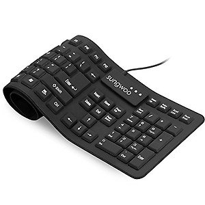 Sungwoo Foldable Silicone Keyboard USB Wired Waterproof Rollup Keyboard for PC Notebook Laptop (Black) price in India.