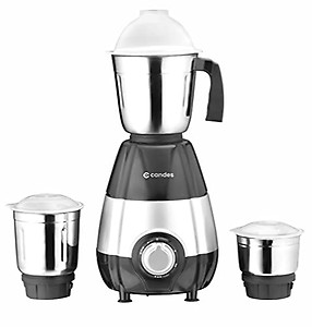 Candes Mercury 760-Watts Mixer Grinder with 3 Stainless Steel Jars (Powerful Motor with 2 Year Warranty Black Silver) price in India.