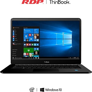 RDP ThinBook Atom Quad Core x5-Z8350 - (2 GB/32 GB EMMC Storage/Windows 10) 1430b Thin and Light Laptop  (14.1 inch, Black, 1.36 kg) price in India.