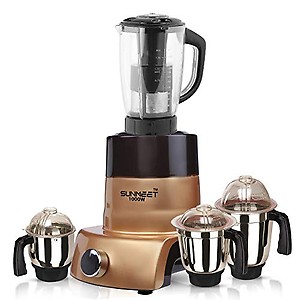 Sunmeet 1000 Watts Copper Brown Mixer Grinder with 4 Jar price in India.