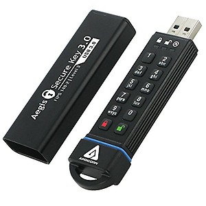 Apricorn Aegis Secure Key 3Z 16GB 256-bit AES XTS Hardware Encrypted FIPS 140-2 Level 3 Validated Secure USB 3.0 Flash Drive (ASK3Z-16GB) price in India.