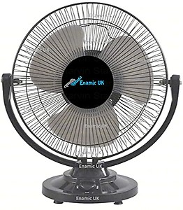 Enamic UK High Speed Mini Wall Cum Table Fan Small Size 3 Speed Setting with powerful copper touch motor 12 Inch White AP 300 MM Table Fan for home, Office, Kitchen || H@31 price in India.