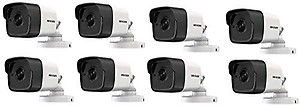 HIKVISION DS-2CE1AH0T-ITPF (5MP) UltraHD 4K IR CCTV Bullet Camera, 10x10x5.10, White, 8 Pieces price in India.