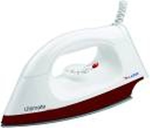 Lazer White With Choco Brown Color 1000 Watts Ultra PTFE Sole plate Dry Iron price in India.