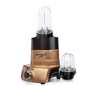 Sunmeet 600-watts Mixer Grinder with 2 Bullets Jars (530ML and 350ML) EPMG400,Color Black price in India.
