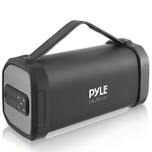 Pyle Wireless Portable Bluetooth Speaker - 150 Watt Power Rugged Compact Audio Sound Box Stereo System with Rechargeable Battery, 3.5mm AUX Input Jack, FM Radio, MP3, Micro SD and USB Reader - PBMSQG9 price in India.
