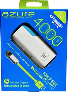 Azure 4000 mAh Power Bank  (Lithium-ion) price in .