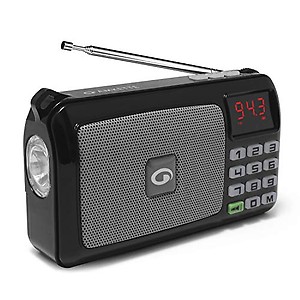 Amkette Pocket FM Radio Portable Multimedia Speaker with Powerful Torch | USB, AUX, and SD Card Input | 12 Hours Playback | External FM Antenna (Black) price in India.