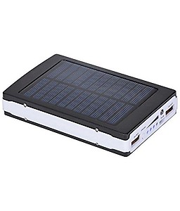 Reliable 15000 mAh High Performance Solar Power Bank with 20 led Light- Black price in India.