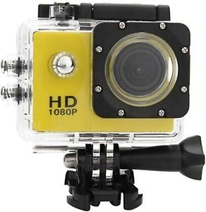 Raptas Yellow 1080P Action Camera with 170 Degree Wide Angle, 16 MP Image Resolution CMOS Sensor with Helmet Chin Strap Mount Compatible with All Type of Action Sports Camera for Motor Vlogging price in India.