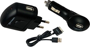 Nextech 3 IN 1 Charger Set With 30pin iphone Cable (USB 30) - Black price in India.