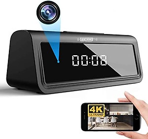 FREDI HD PLUS WiFi Spy Table Clock in 4K Camera with Audio and Video Indoor Security Live Streming Available (HD Live CAM APP) price in India.