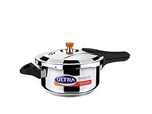 ULTRA Duracook StainlessSteel Outer Lid 4.5L,AISI 304 Food Grade SS Pressure cooker (4.5Litre),Froth collector-spillage control,Induction&cooktop compatible,Injection moulded Bakelite handles,ISI. price in India.