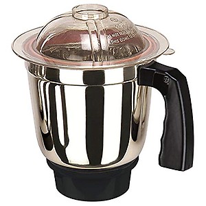 MasterClass Sanyo Classic Stainless Steel Dry Grinding Mixer jar |Standard Mixer Jar|Kitchen Tools| with lid 750 ML MGF (Steel Black) price in India.
