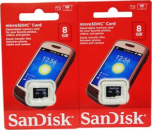 Sandisk Micro SD 8 GB Class 4 Memory Card price in India.